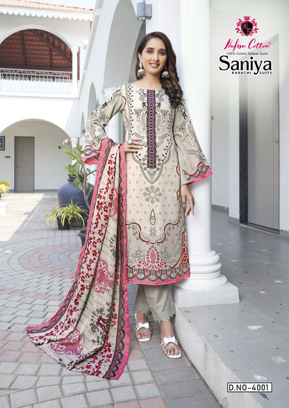 Saniya Vol 4 Nafisa Cotton Soft Cotton Karachi Salwar Suits Wholesale Price