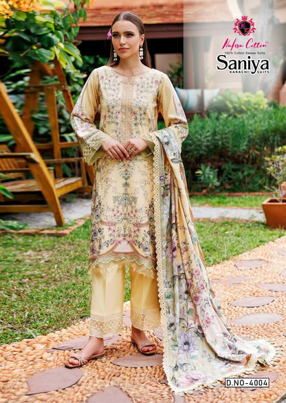 Saniya Vol 4 Nafisa Cotton Soft Cotton Karachi Salwar Suits Wholesale Price
