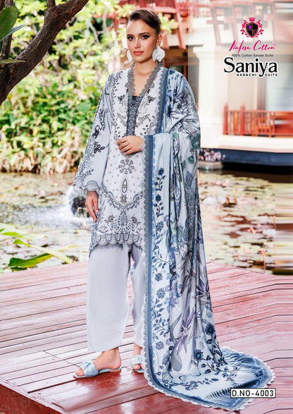 Saniya Vol 4 Nafisa Cotton Soft Cotton Karachi Salwar Suits Wholesale Price