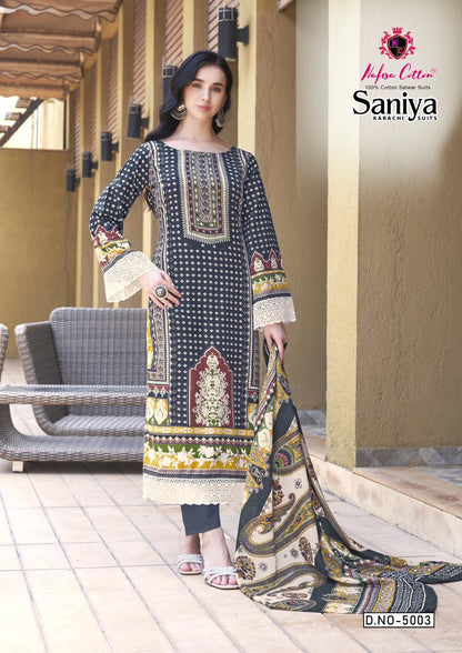 Saniya Vol 5 Nafisa Cotton Karachi Salwar Suits Wholesaler Ahmedabad