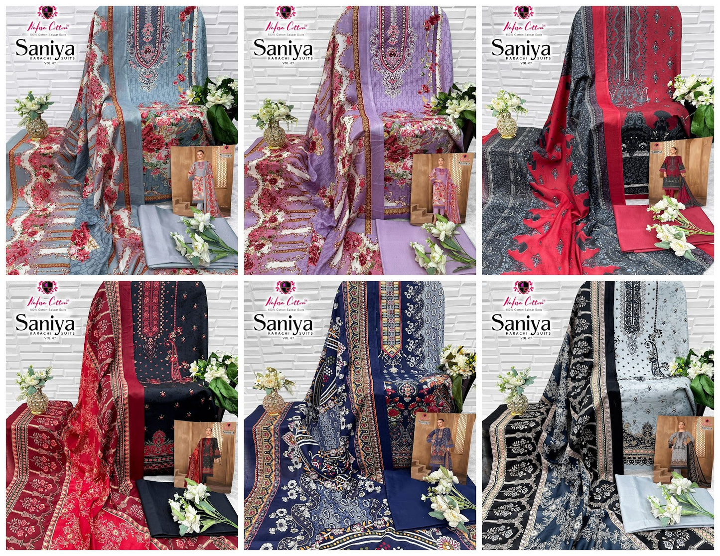 Saniya Vol 7 Nafisa Cotton Cotton Karachi Salwar Suits Manufacturer