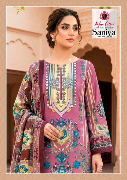 Saniya Vol 8 Nafisa Cotton Mix Cotton Karachi Salwar Suits Supplier India
