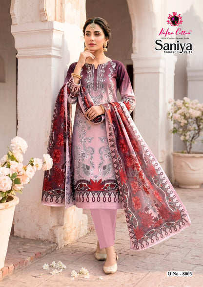 Saniya Vol 8 Nafisa Cotton Mix Cotton Karachi Salwar Suits Supplier India