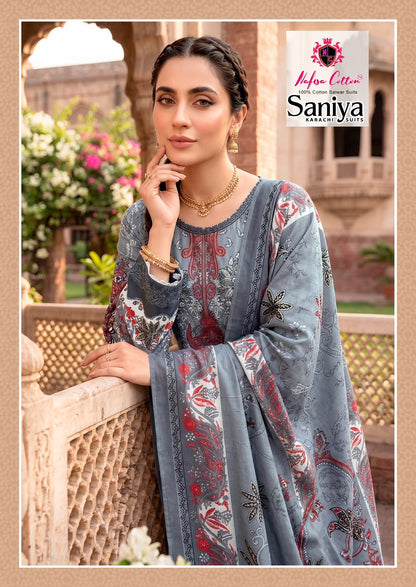 Saniya Vol 8 Nafisa Cotton Mix Cotton Karachi Salwar Suits Supplier India