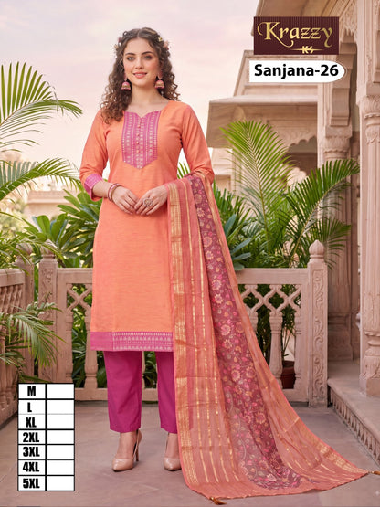 Sanjana Krazzy Kanha South Cotton Readymade Pant Style Suits Supplier Gujarat