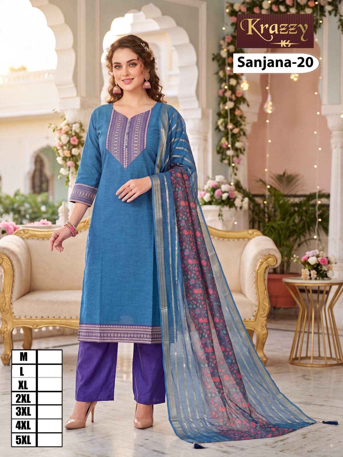 Sanjana Krazzy Kanha South Cotton Readymade Pant Style Suits Supplier Gujarat