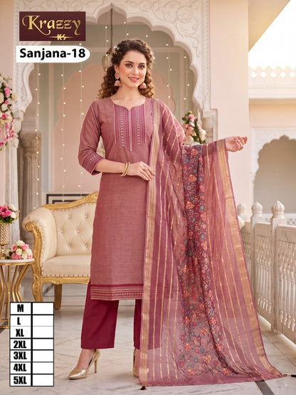Sanjana Krazzy Kanha South Cotton Readymade Pant Style Suits Supplier Gujarat