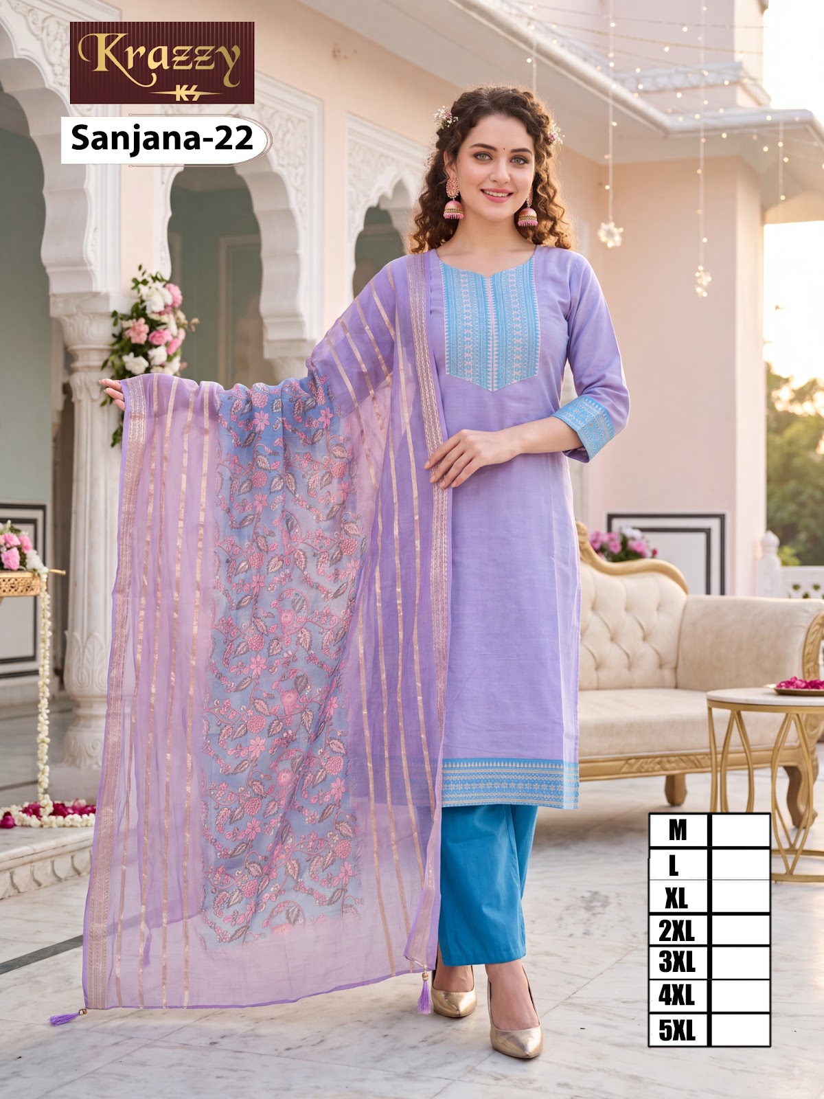 Sanjana Krazzy Kanha South Cotton Readymade Pant Style Suits Supplier Gujarat