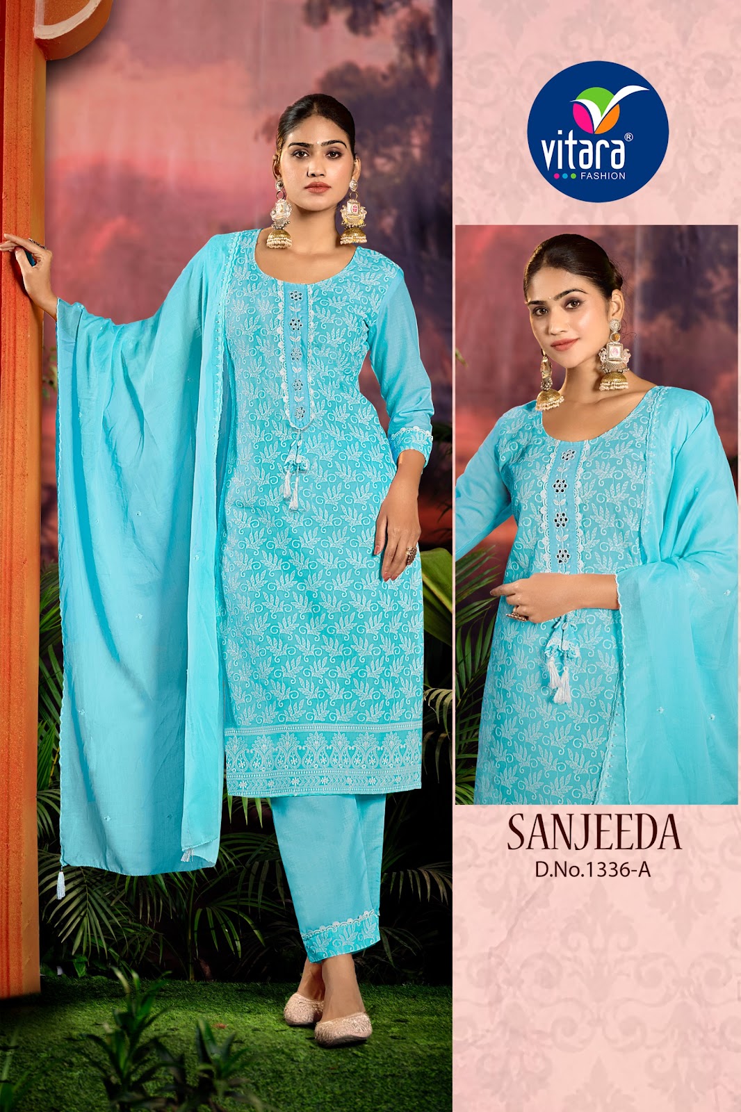 Sanjeeda Vitara Pure Cotton Readymade Suits Wholesaler Ahmedabad