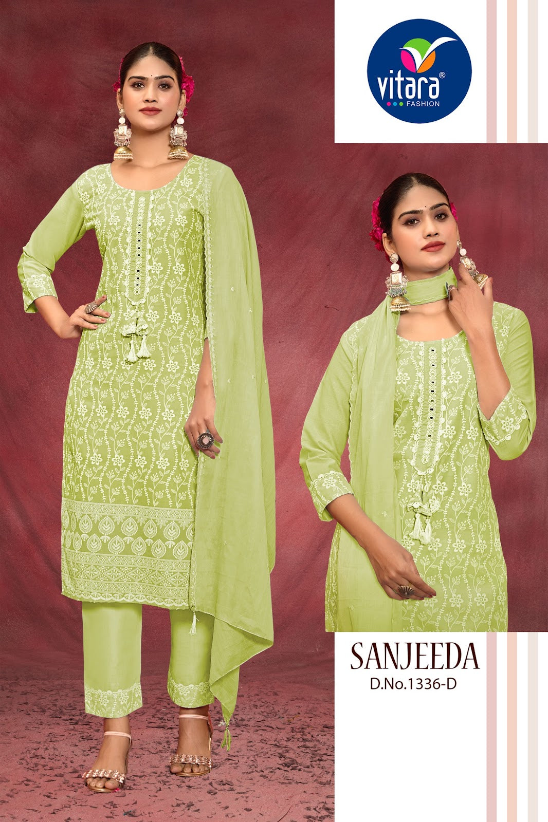 Sanjeeda Vitara Pure Cotton Readymade Suits Wholesaler Ahmedabad