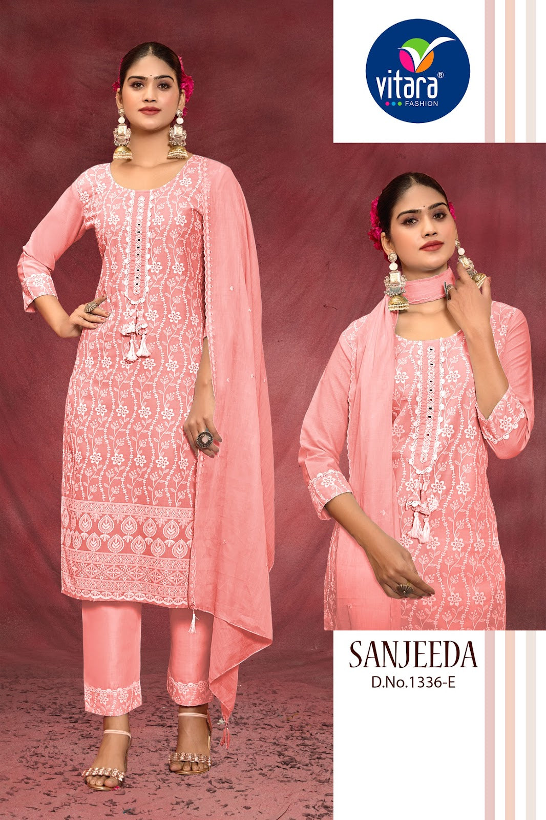 Sanjeeda Vitara Pure Cotton Readymade Suits Wholesaler Ahmedabad