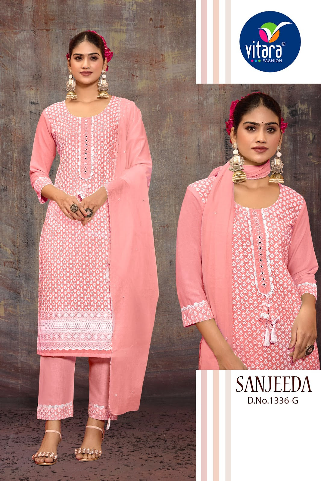 Sanjeeda Vitara Pure Cotton Readymade Suits Wholesaler Ahmedabad