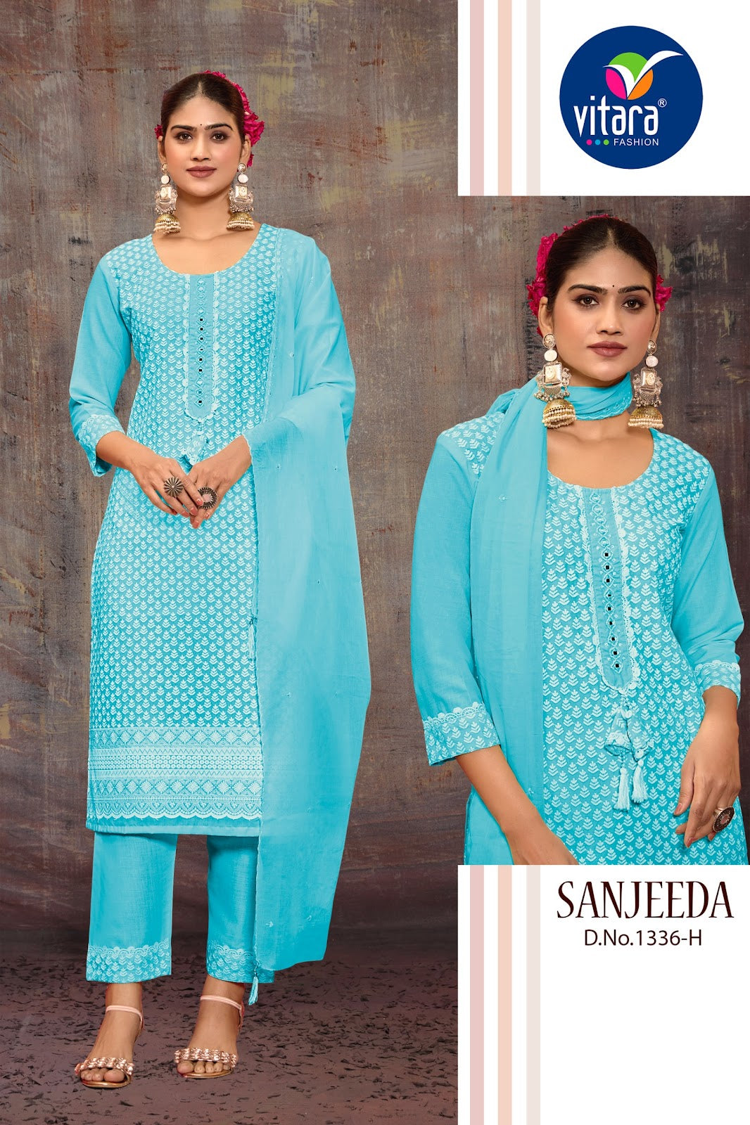 Sanjeeda Vitara Pure Cotton Readymade Suits Wholesaler Ahmedabad