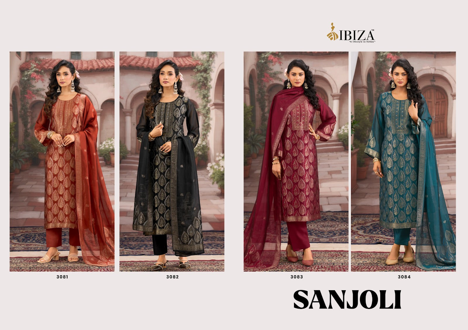 Sanjoli Ibiza Banglory Silk Pant Style Suits Exporter Gujarat