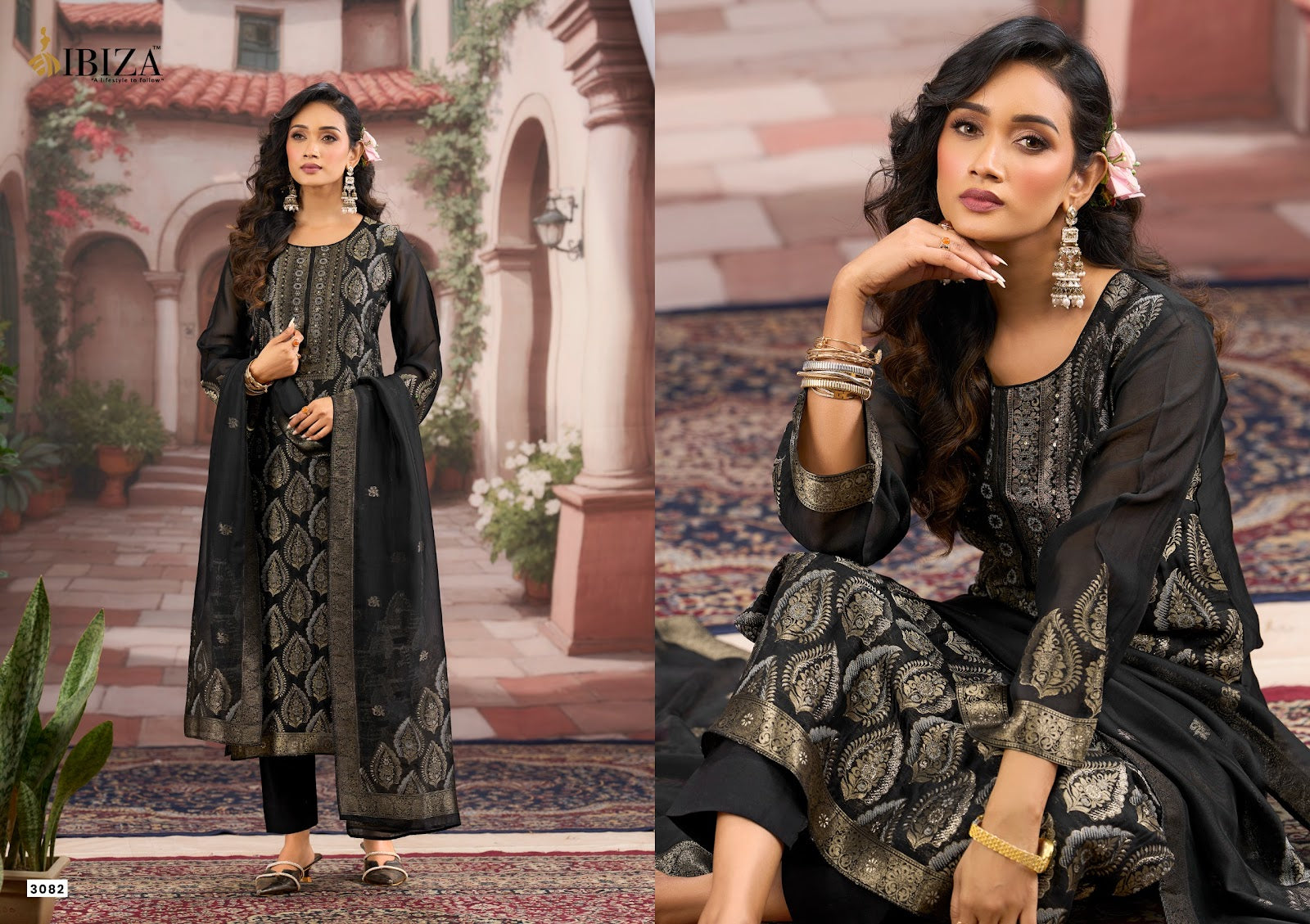 Sanjoli Ibiza Banglory Silk Pant Style Suits Exporter Gujarat
