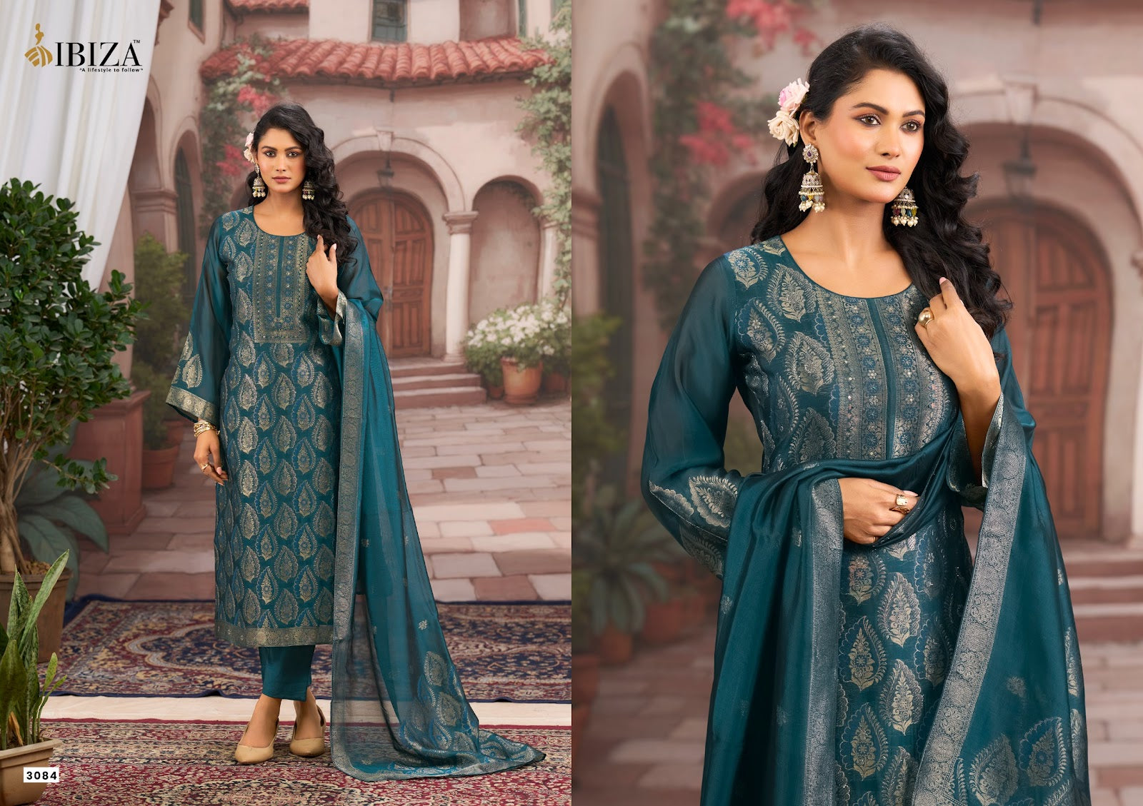 Sanjoli Ibiza Banglory Silk Pant Style Suits Exporter Gujarat