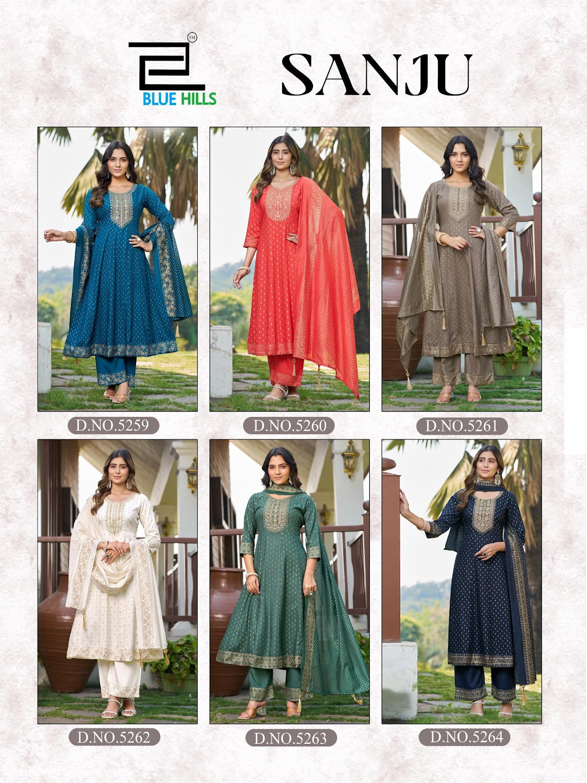 Sanju Blue Hills Rayon 14Kg Readymade Anarkali Suits Wholesale Price