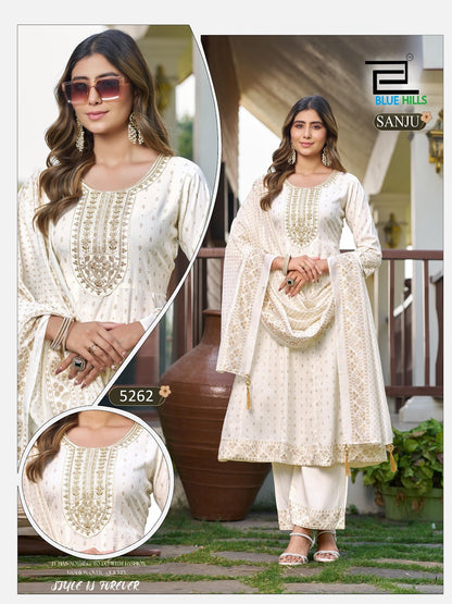 Sanju Blue Hills Rayon 14Kg Readymade Anarkali Suits Wholesale Price