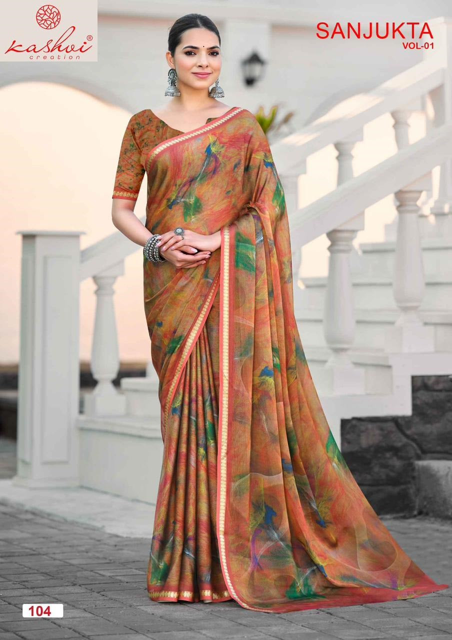 Sanjukta Vol 1 Kashvi Creation Sarees Exporter Gujarat