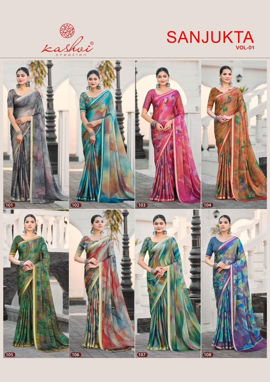 Sanjukta Vol 1 Kashvi Creation Sarees Exporter Gujarat