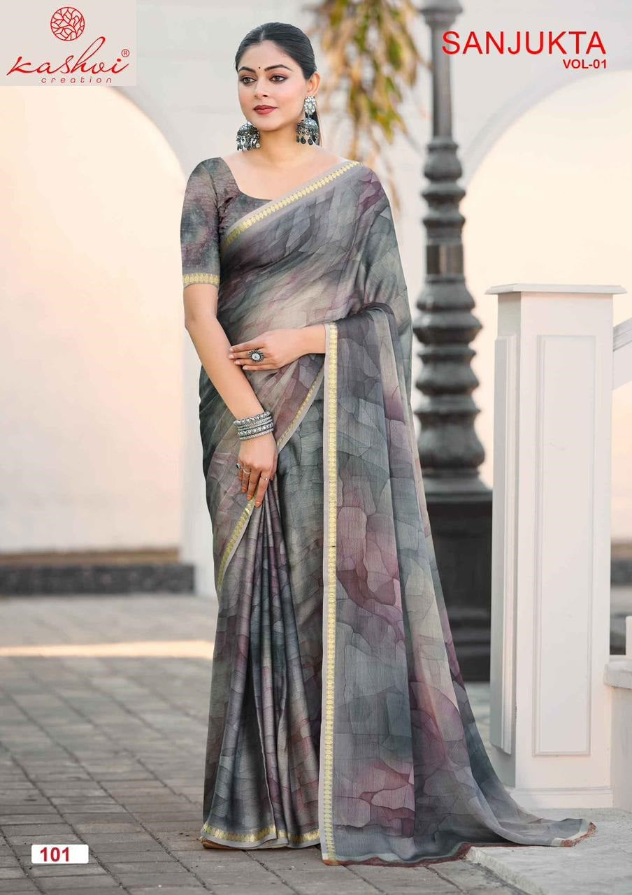 Sanjukta Vol 1 Kashvi Creation Sarees Exporter Gujarat