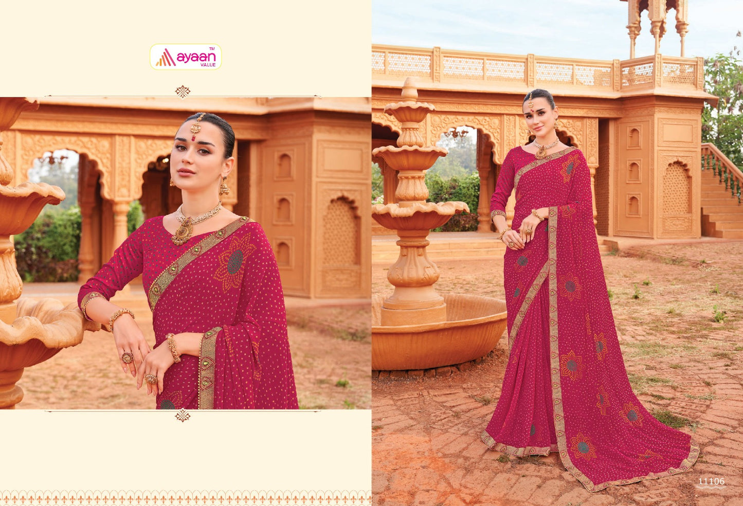 Sanno Ayaan Value Chiffon Sarees Supplier India