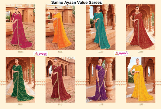 Sanno Ayaan Value Chiffon Sarees Supplier India