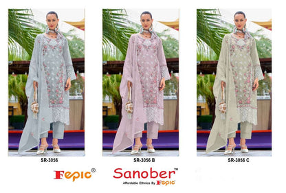 Sanober Sr 3056 Fepic Organza Pakistani Readymade Suits Wholesale Rate