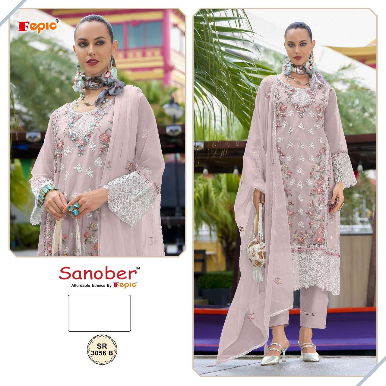 Sanober Sr 3056 Fepic Organza Pakistani Readymade Suits Wholesale Rate