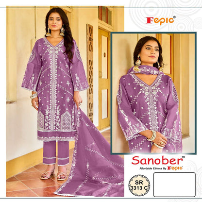 Sanober Sr 3313 Fepic Organza पाकिस्तानी सलवार सूट थोक मूल्य