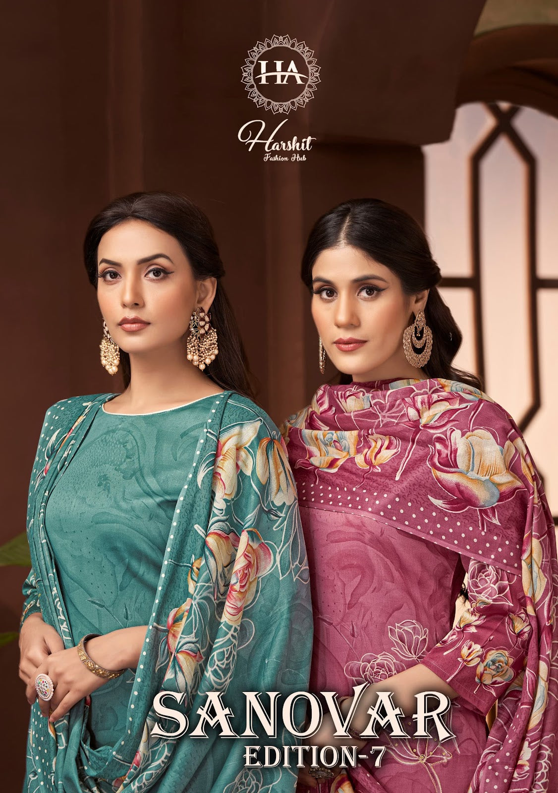 Sanovar Edition 7 Harshit Fashion Pure Zam Karachi Salwar Suits Wholesale Price