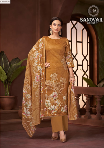Sanovar Edition 7 Harshit Fashion Pure Zam Karachi Salwar Suits Wholesale Price
