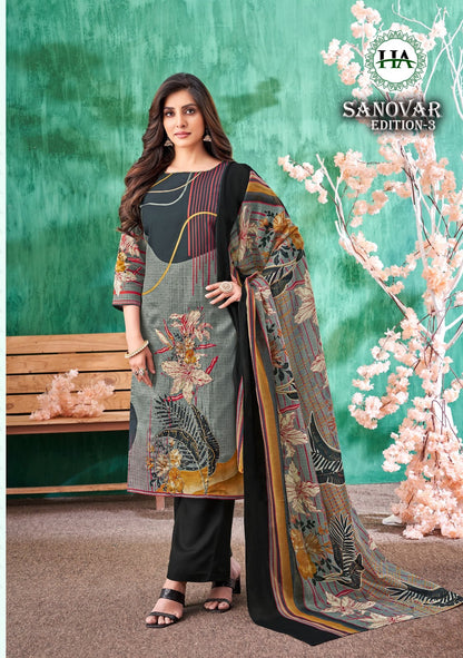 Sanovar Edition 3 Harshit Fashion Zam Cotton Pant Style Suits Exporter India