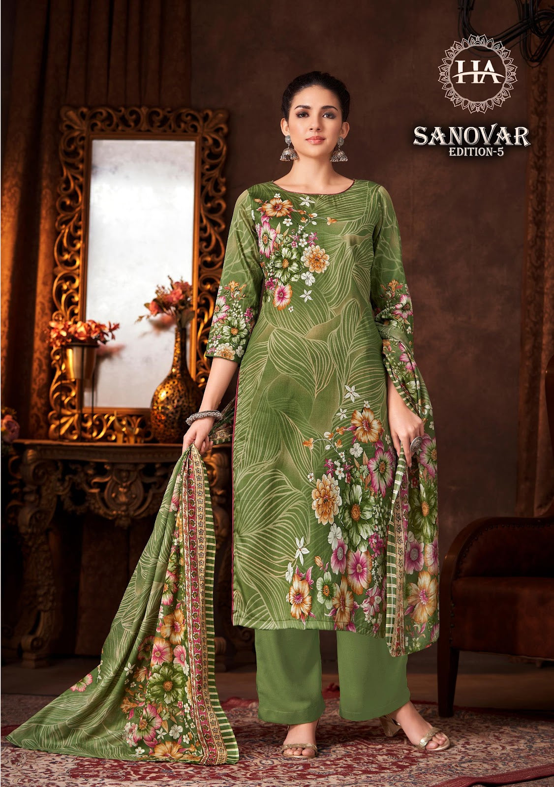 Sanovar Edition 5 Harshit Fashion Zam Cotton Karachi Salwar Suits Manufacturer