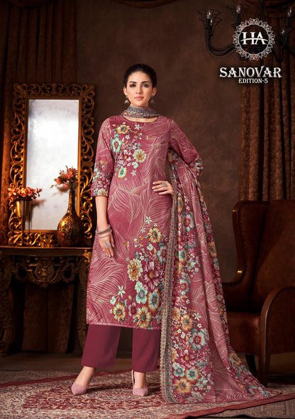 Sanovar Edition 5 Harshit Fashion Zam Cotton Karachi Salwar Suits Manufacturer