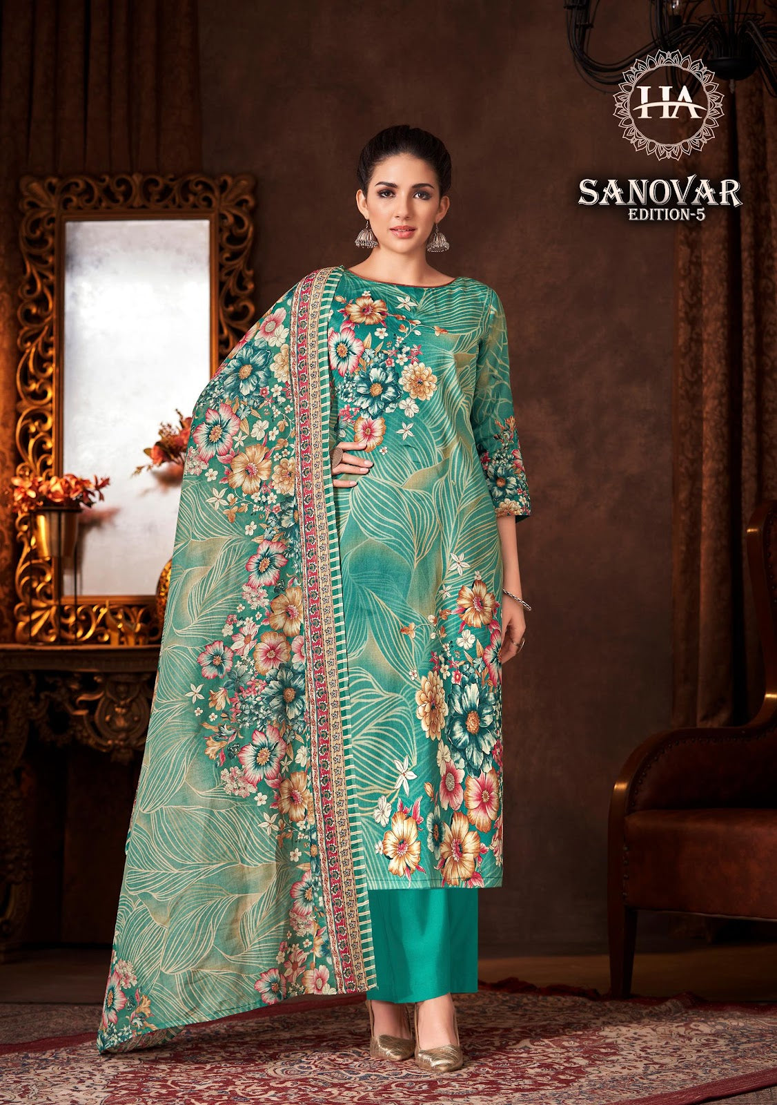 Sanovar Edition 5 Harshit Fashion Zam Cotton Karachi Salwar Suits Manufacturer