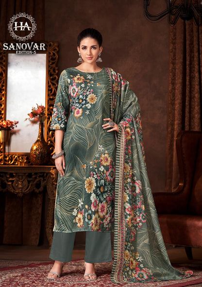 Sanovar Edition 5 Harshit Fashion Zam Cotton Karachi Salwar Suits Manufacturer