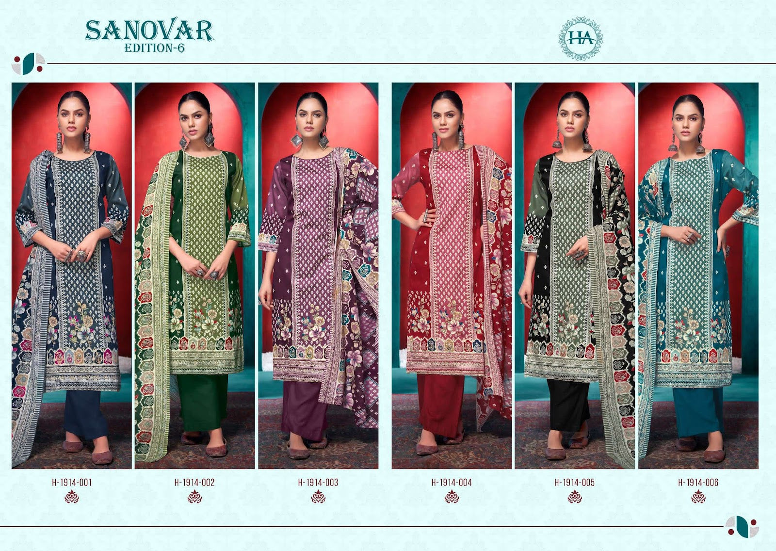 Sanovar Edition 6 Harshit Fashion Jaam Cotton Pakistani Salwar Suits Wholesale Price