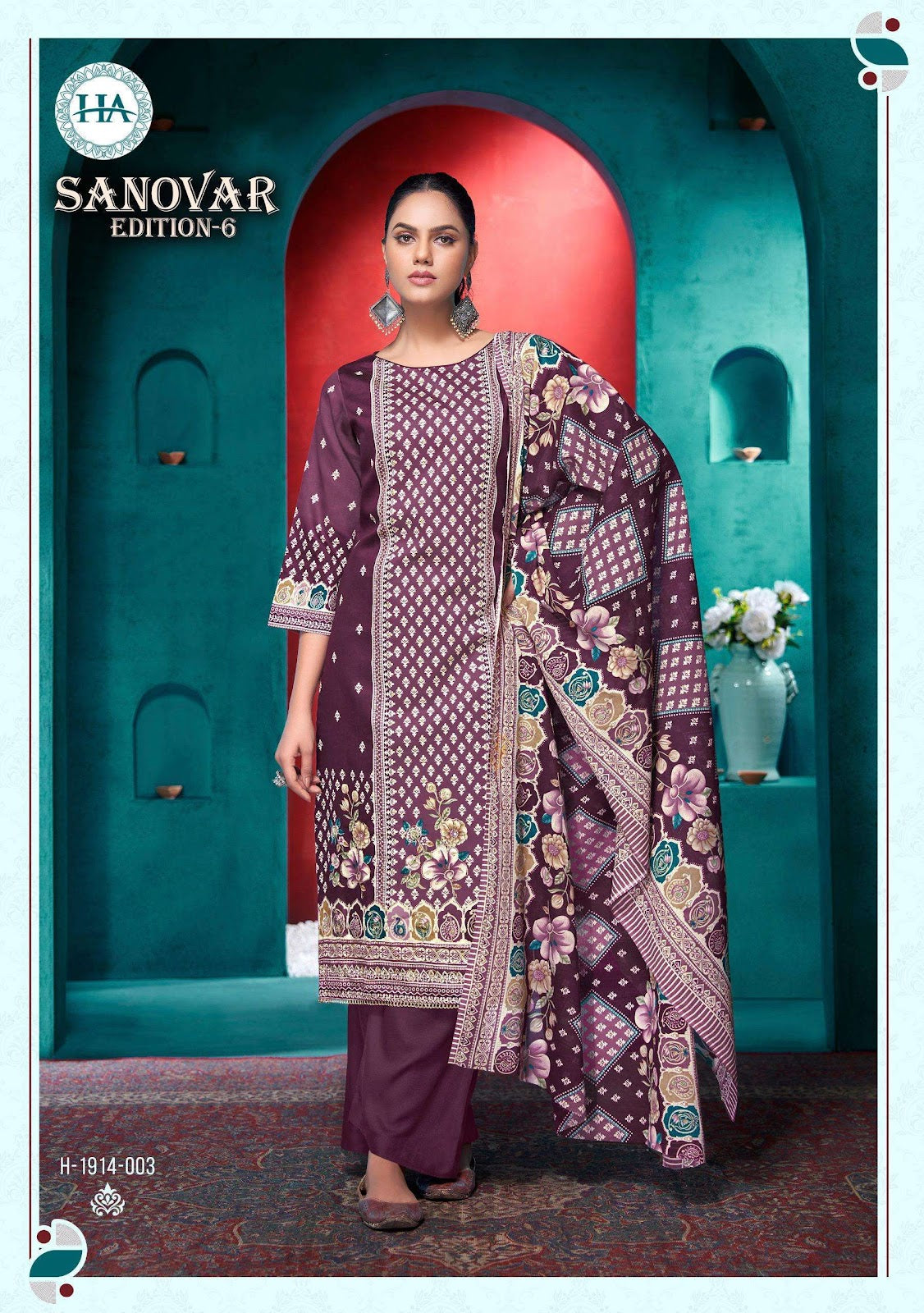 Sanovar Edition 6 Harshit Fashion Jaam Cotton Pakistani Salwar Suits Wholesale Price
