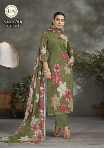 Sanovar Edition 8 Harshit Fashion Zam Cotton Karachi Salwar Suits Manufacturer Gujarat