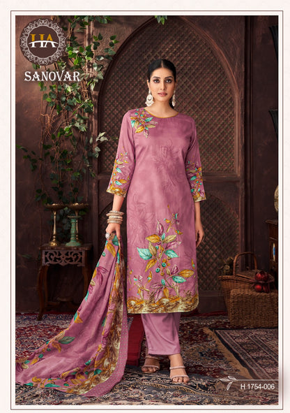 Sanovar Harshit Fashion Zam Cotton Pant Style Suits Exporter