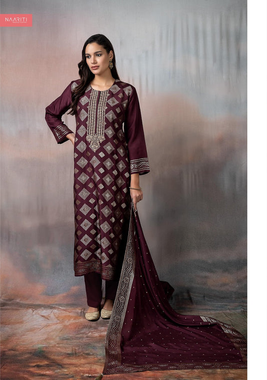 Sanovar Naariti Silk Jacquard Pant Style Suits Wholesaler Ahmedabad