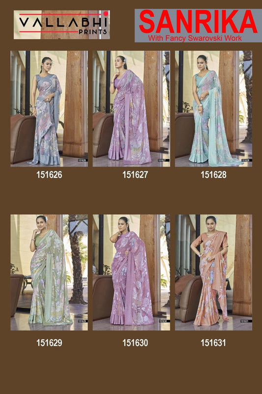 Sanrika Vallabhi Prints Georgette Sarees Manufacturer Ahmedabad