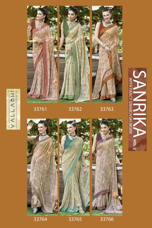 Sanrika Vol 2 Vallabhi Prints Georgette Sarees Manufacturer Gujarat