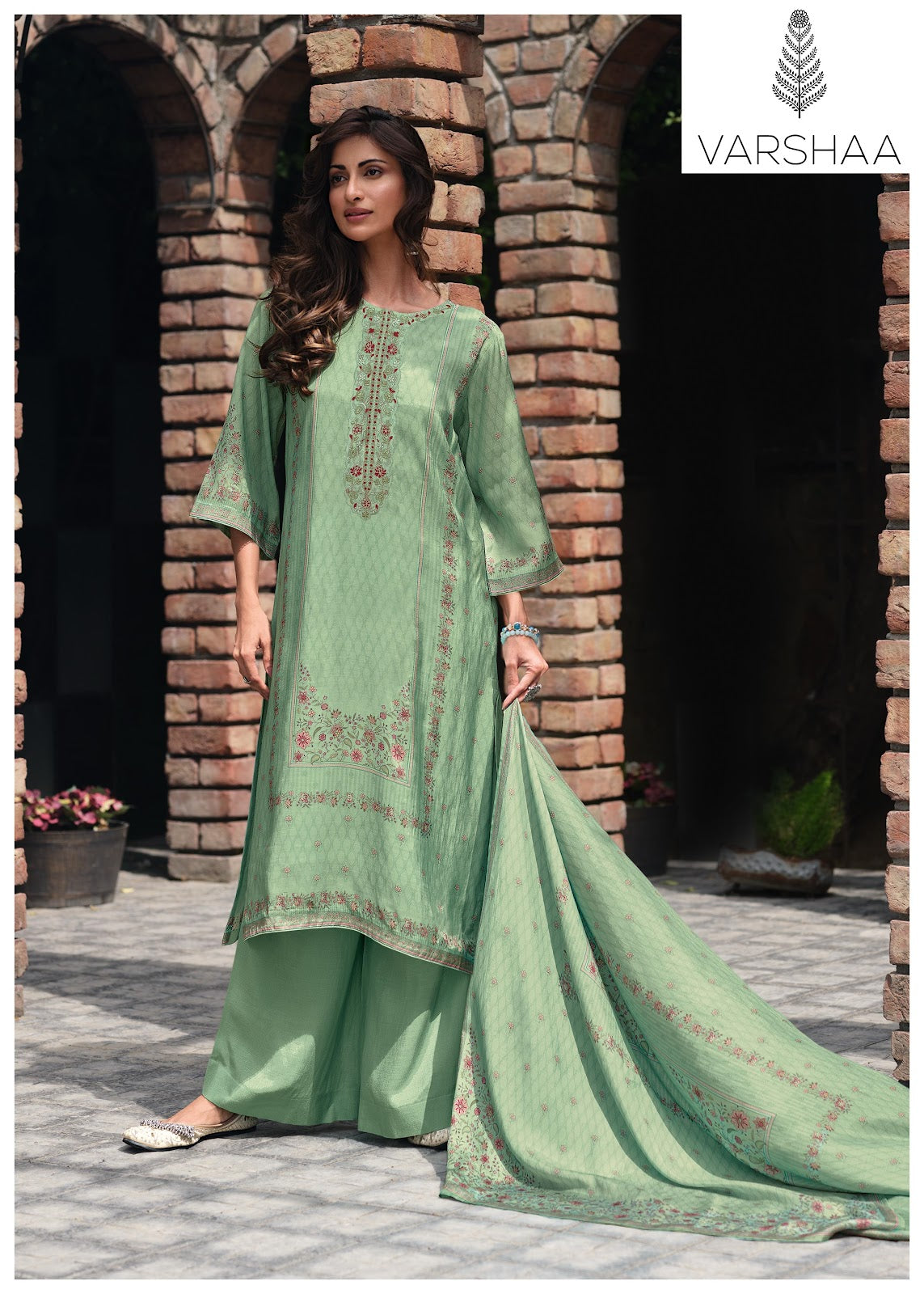 Sansai Varshaa Crape Plazzo Style Suits Exporter India