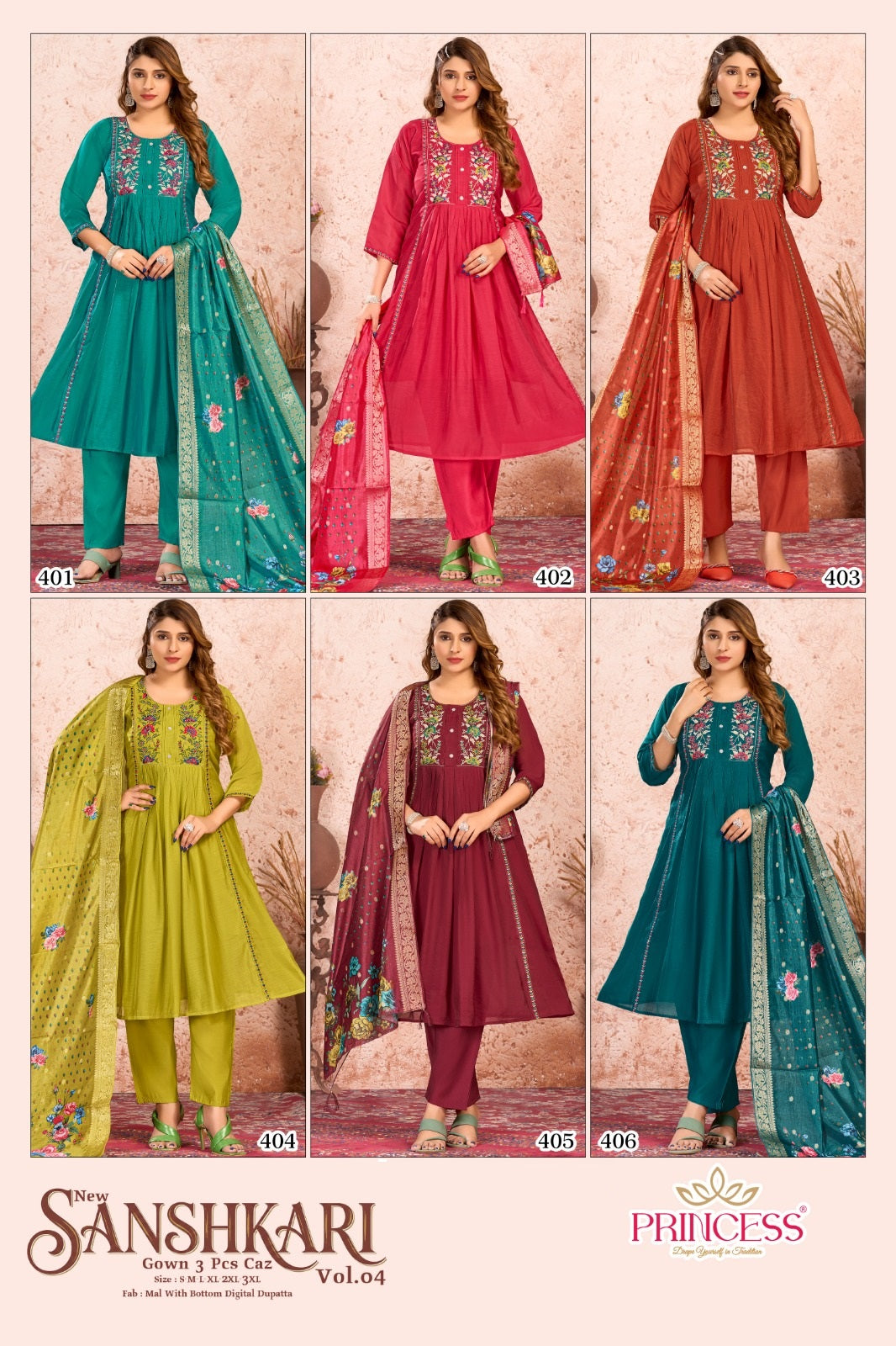 Sanshkari Princess Creation Chanderi Readymade Anarkali Suits Wholesaler