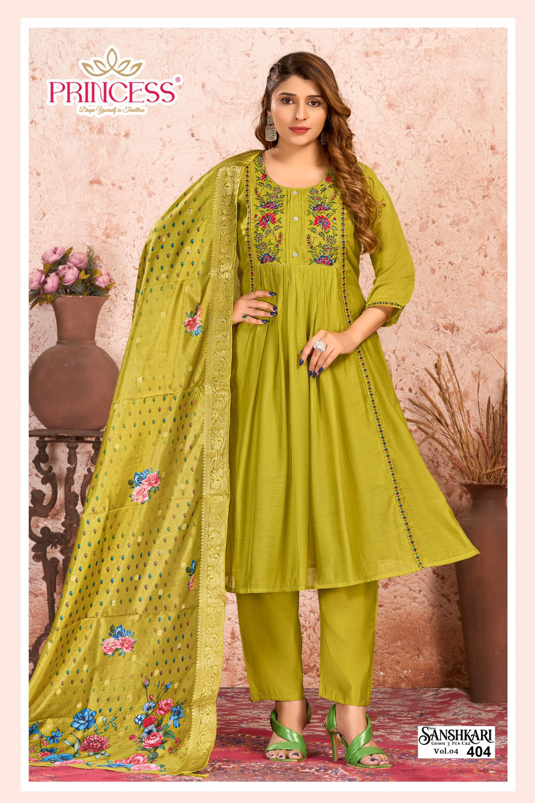 Sanshkari Princess Creation Chanderi Readymade Anarkali Suits Wholesaler