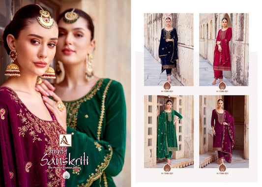 Sanskriti Alok Velvet Suits Supplier Ahmedabad