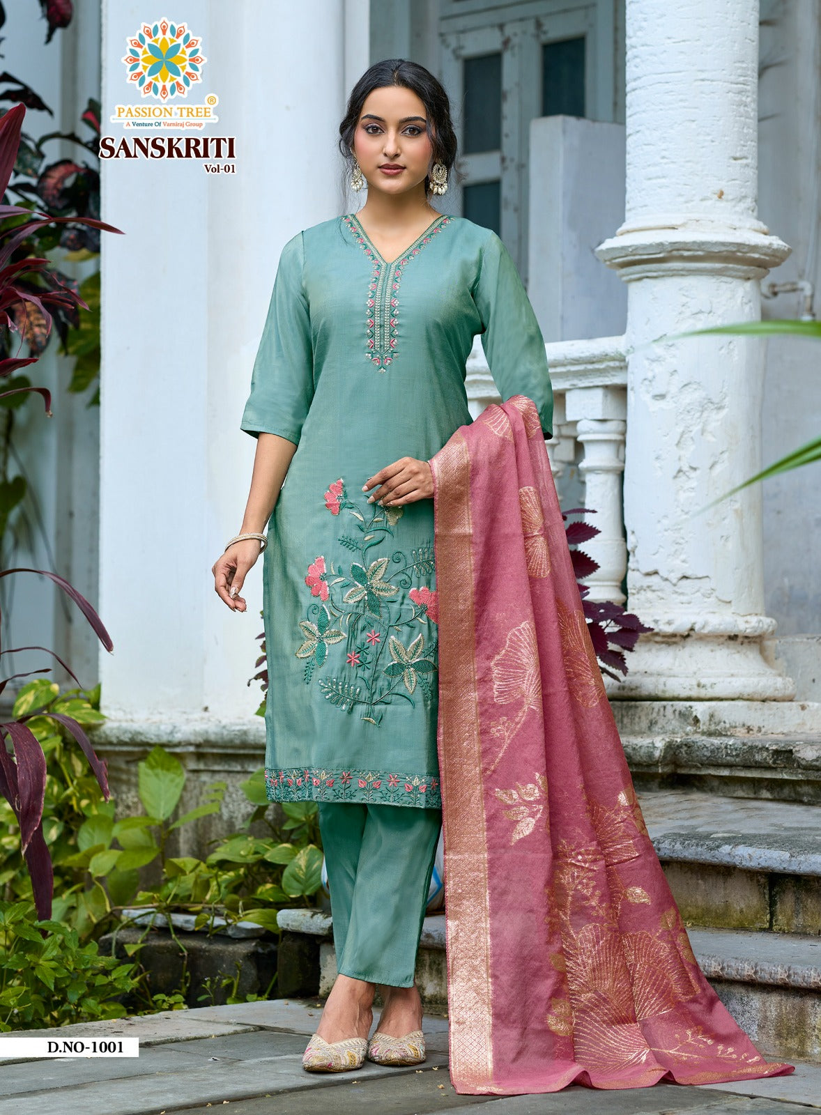 Sanskriti Vol 1 Passion Tree Roman Readymade Pant Style Suits Wholesale Rate