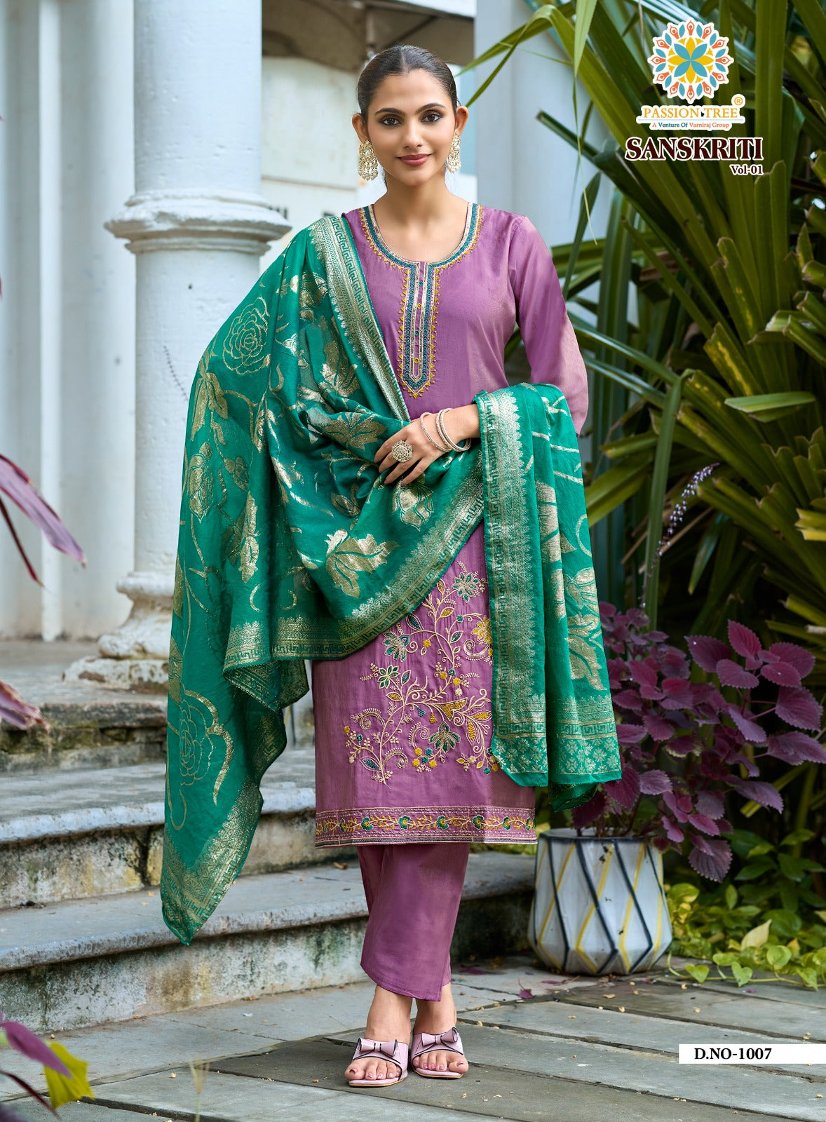 Sanskriti Vol 1 Passion Tree Roman Readymade Pant Style Suits Wholesale Rate
